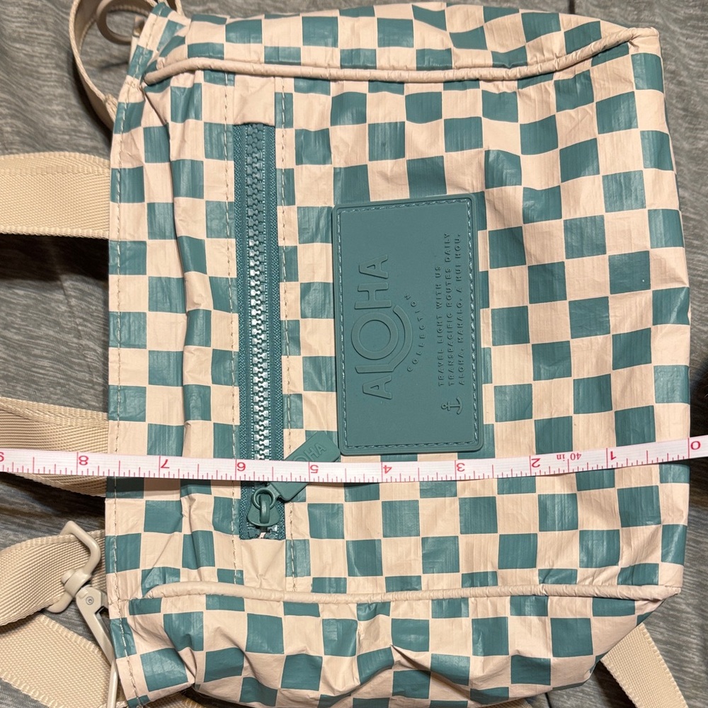 ALOHAS Blue and Cream Checkered Tote Bag - Picture 5 of 7